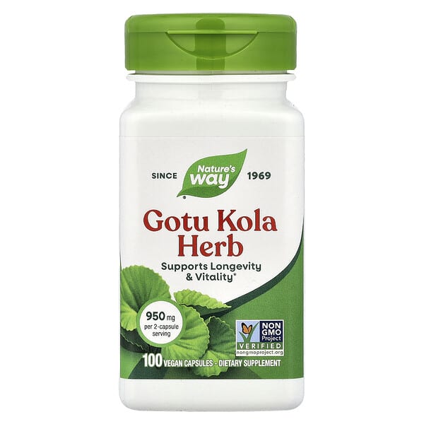 Gotu Kola Herb, 100 Vegan Capsules (475 mg per Capsule)