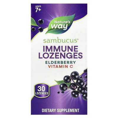 Nature's Way, Sambucus, Standardized Elderberry with Vitamin C, Original Lozenges, 30 Lozenges