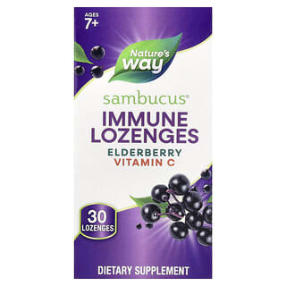 Nature's Way, Sambucus® Immune Lozenges, Elderberry + Vitamin C, Ages 7+, 30 Lozenges