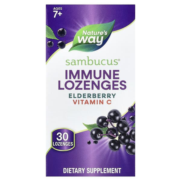 Nature's Way, Sambucus® Immune Lozenges, Elderberry + Vitamin C, Ages 7+, 30 Lozenges — product photo 1