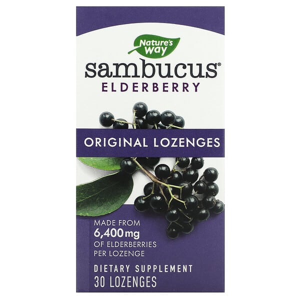 Nature's Way, Sambucus Elderberry, Original Lozenges, 30 Lozenges