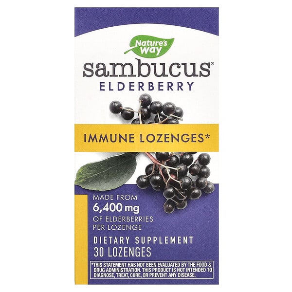 Nature's Way, Sambucus Immune, Elderberry, Standardized, 30 Lozenges