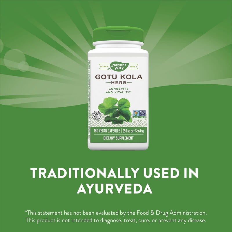 Nature's Way, Gotu Kola Herb, 475 mg, 180 Vegan Capsules