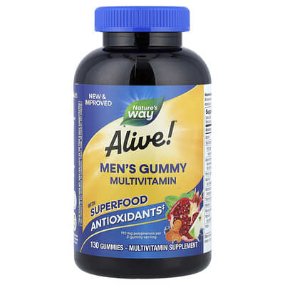 Nature's Way, Alive! Men's Multivitamin Gummies, Fruit Flavor, 130 Gummies
