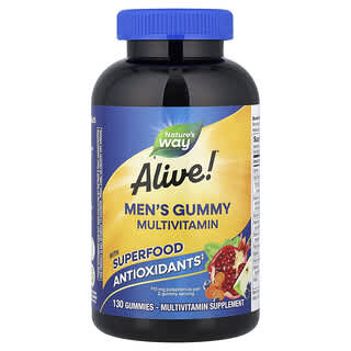 Nature's Way, Alive!®, Multivitamínico em Gomas para Homens, Frutas, 130 Gomas