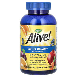 Nature's Way, Alive! Men‘s Gummy Multivitamin, Fruchtgummi-Multivitamin für Männer, Frucht, 130 Fruchtgummis