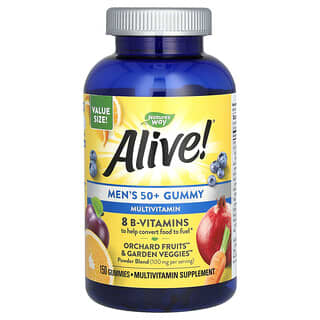 Nature's Way, Alive! жевательные мультивитамины для мужчин старше 50 лет, 150 жевательных таблеток