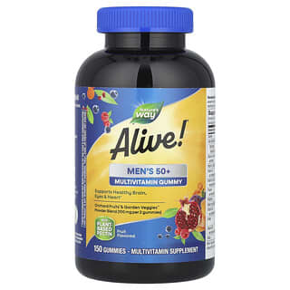 Nature's Way, Alive! Gommes multivitaminées pour hommes de 50 ans et plus, Fruits, 150 gommes