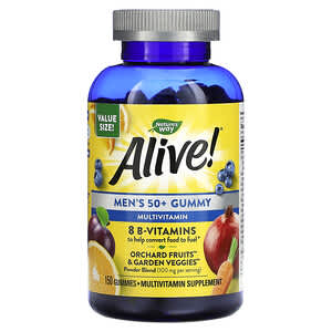 Nature's Way, Alive! Жевательные мультивитамины для мужчин старше 50 лет, со вкусом фруктов, 150 жевательных таблеток
