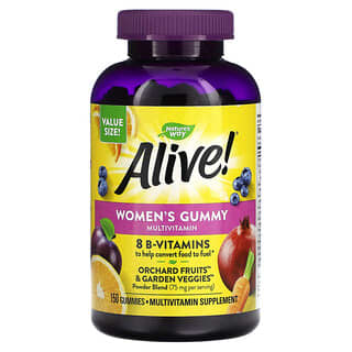 Nature's Way, Alive! Жевательные мультивитамины для женщин, ягодное ассорти, 150 жевательных таблеток
