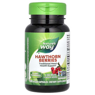Nature's Way, Hawthorn Berries, Weißdornbeeren, 1.530 mg, 100 vegane Kapseln (510 mg pro Kapsel)