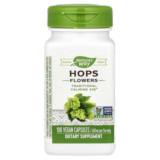 Nature's Way, Hops Flowers, 620 mg, 100 Vegan Capsules (310 mg per Capsule)