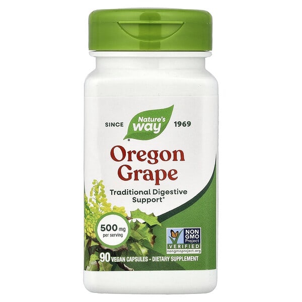 Nature's Way, 오리건 포도, 500mg, 비건 캡슐 90정