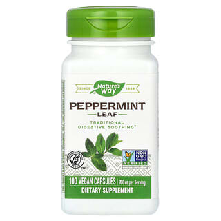 Nature's Way, Daun Peppermint, 700 mg, 100 Kapsul Vegan (350 mg per Kapsul)