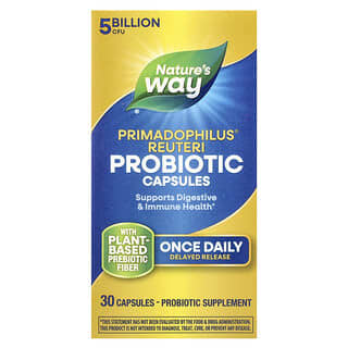 ناتشرز واي‏, Primadophilus® Reuteri Probiotic ، 5 مليار وحدة تشكيل مستعمرة ، 30 كبسولة