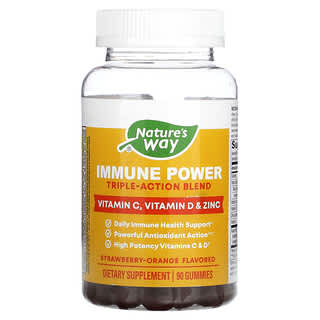 Nature's Way, Immune Power, Triple-Action Blend, Strawberry-Orange, 90 Gummies