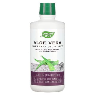 Nature's Way, Aloe vera, zumo y gel de hoja interna con Aloe Polymax`` 1 litro (33,8 oz. Líq.)