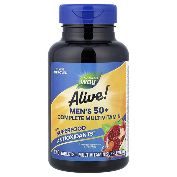 Nature's Way, Alive!® Men's 50+ Complete Multivitamin, 130 Tablets — product photo 1