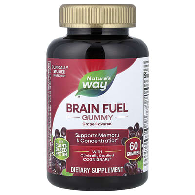 Nature's Way, Brain Fuel Help, Natural, Grape Flavor, 60 Gummies