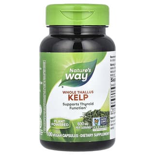 Nature's Way, Kelp, Talo entero, 600 mg, 100 cápsulas veganas