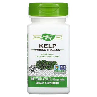 Nature's Way, Kelp, Talo entero, 600 mg, 100 cápsulas veganas