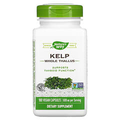 Nature's Way, Kelp, Seetang, ganzer Thallus, 600 mg, 180 vegane Kapseln