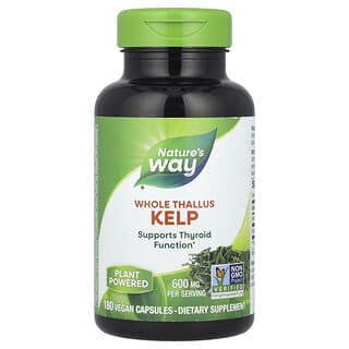 Nature's Way, Kelp, Talo entero, 600 mg, 180 cápsulas veganas