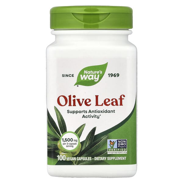 Olive Leaf, 100 Vegan Capsules (500 mg per Capsule)