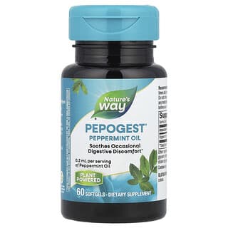 Nature's Way, Pepogest, Huile essentielle de menthe poivrée, 0,2 mg, 60 capsules à enveloppe molle