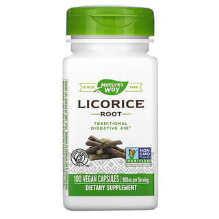 Nature's Way, Racine de réglisse, 450 mg, 100 capsules vegan