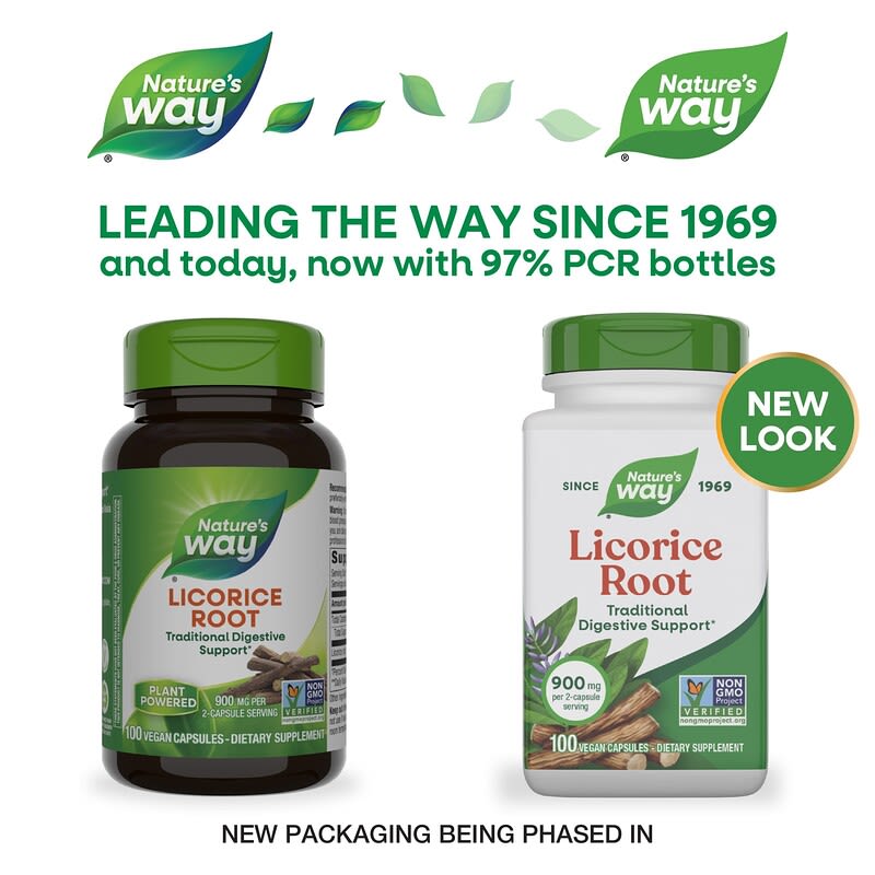 Licorice Root, 100 Vegan Capsules (450 mg per Capsule)