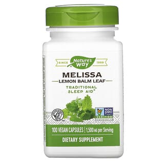 Nature's Way, Melissa, Hoja de toronjil, 1500 mg, 100 cápsulas veganas