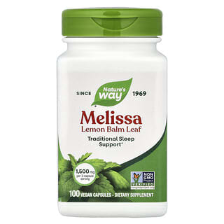 Nature's Way, Melissa Lemon Balm Leaf, 100 veganských kapslí (500 mg na kapsli)