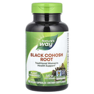 Nature's Way, Black Cohosh Root, Traubensilberkerze, 540 mg, 180 vegane Kapseln
