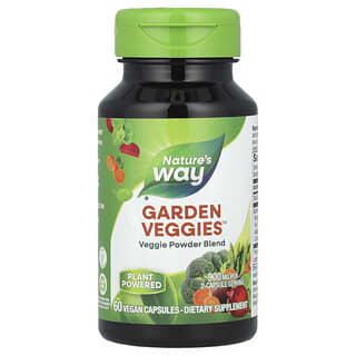 Nature's Way, Garden Veggies™（ガーデンベジーズ）、植物粉末ブレンド、900mg、ヴィーガンカプセル60粒（1粒あたり450mg）