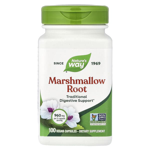 Marshmallow Root, 100 Vegan Capsules (480 mg per Capsule)