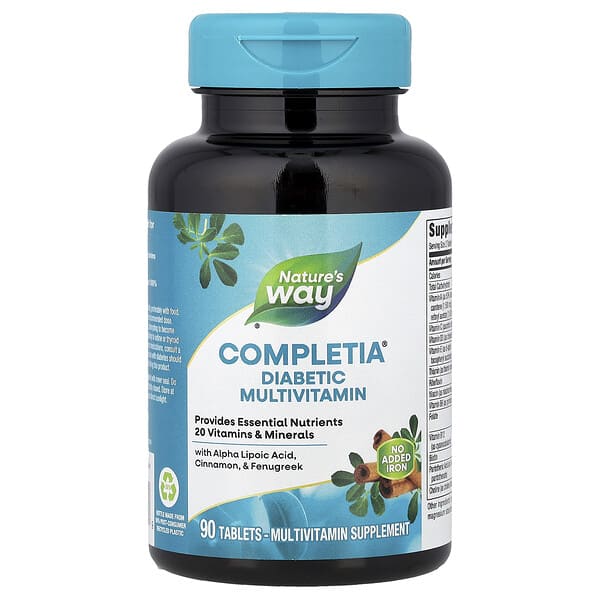Nature's Way, Completia®, 당뇨 환자용 종합비타민, 90정