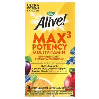 Nature's Way, Alive! Max3 Potency Multivitamin, 60 Tablets