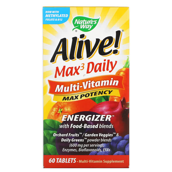 Nature's Way‏, Alive!‎ Max3 Daily, מולטי-ויטמין, 60 טבליות