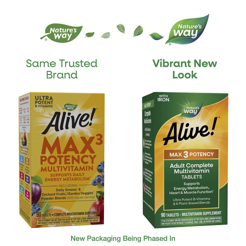 Alive!®（アライブ！）Max3 Potency、成人向け総合マルチビタミン