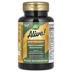 Nature's Way, Alive! Max3 Potency Multivitamin, No Added Iron, 90 Tablets