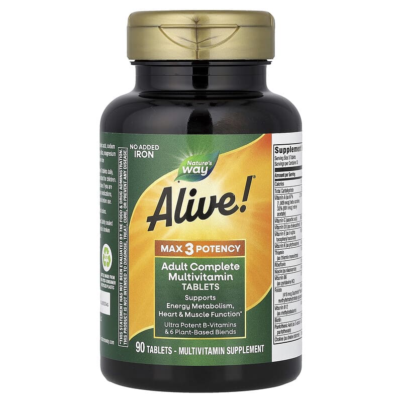Alive!（アライブ！）マックス3ポテンシーマルチビタミン、鉄無添加