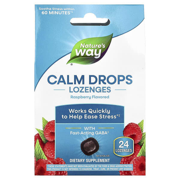 Nature's Way Calm Drops Lozenges, Raspberry, 24 Lozenges