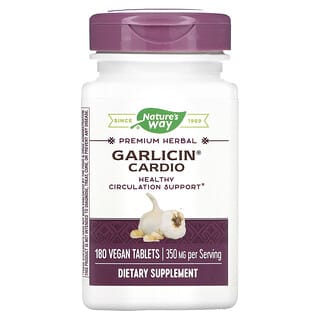 Nature's Way, Garlicin Cardio, 350 mg, 180 comprimés vegan