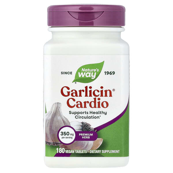 Nature's Way Garlicin® Cardio, 350 mg, 180 Vegan Tablets