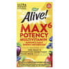 Alive! Max6 Potency, мультивитамины повышенной эффективности, без добавления железа, 90 капсул