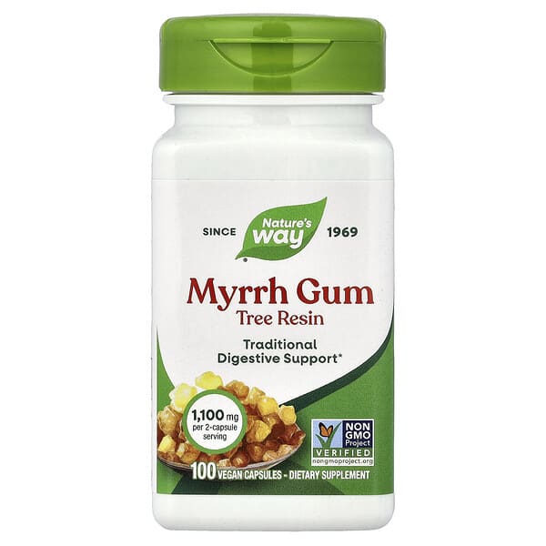 Myrrh Gum, 100 Vegan Capsules (550 mg per Capsule)