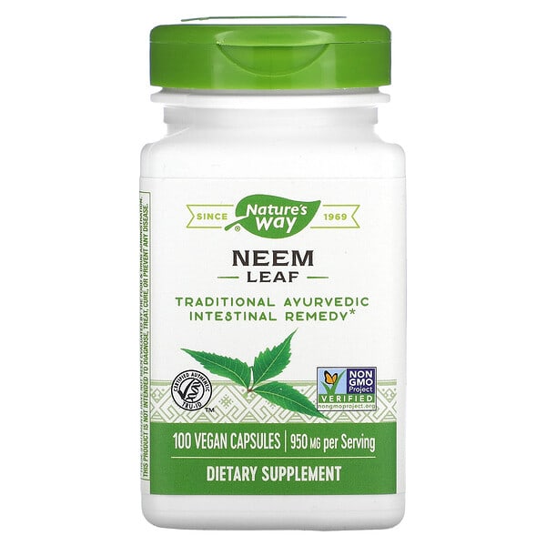 Nature's Way, Neem Leaf, Neemblatt, 475 mg, 100 pflanzliche Kapseln