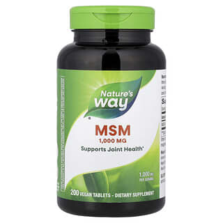 Nature's Way, MSM, 1.000 mg, 200 de tablete vegane