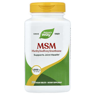 Nature's Way, MSM, 1,000mg, 베지 정제 200정